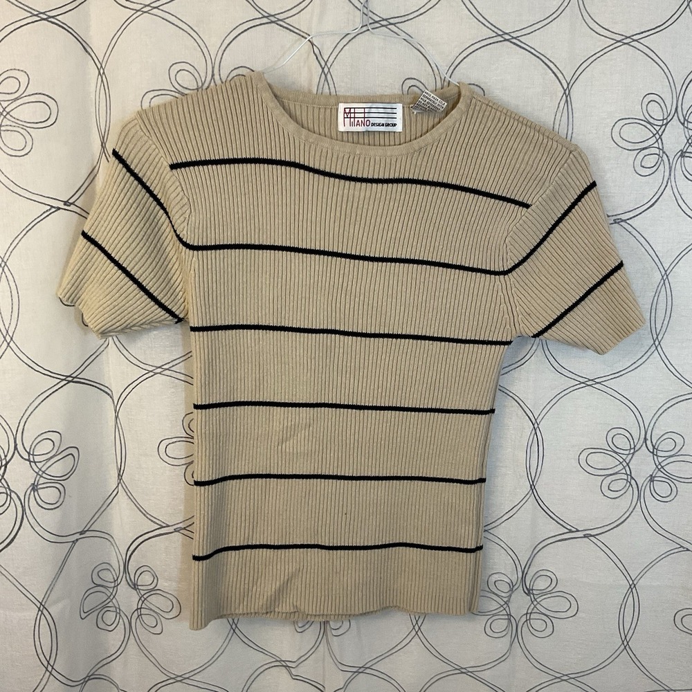 Women's Milano Tan With Black Stripes Size Smal